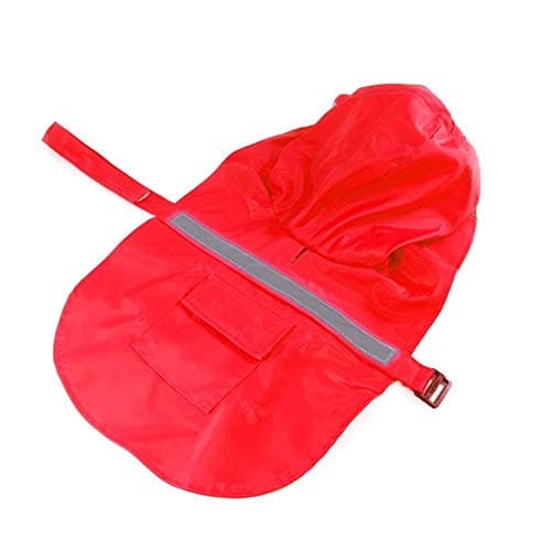 Tineer Réglable Étanche Pet Chien À Capuche Imperméable Chien Réfléchissant Manteau De Pluie Veste Chien Vêtements De Pluie Vêtements De Vêtement pour Petit Moyen Gros Chiens (S/M, Rouge)