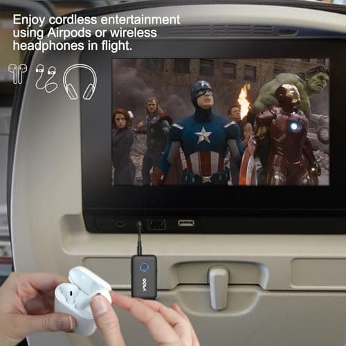 YMOO Transmetteur Recepteur Bluetooth 5.3, Adaptateur Bluetooth Audio 3.5mm Jack HiFi AUX, Aptx Faible Latence, Diffusion Audio pour TV/Smartphone vers Casque Bluetooth/Enceinte/Avion