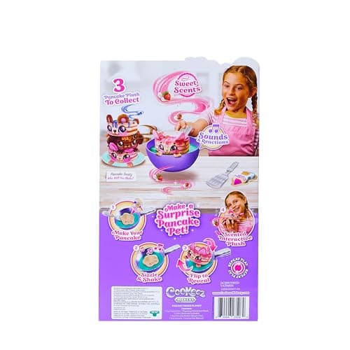 Cookeez Makery Pancake Treatz, Fais Apparaître Une Peluche Parfumée, Place Le Mélange sur la Poêle et Retourne Le Pancake : Une Peluche Parfumée Interactive Apparaît, Quelle Surprise Vas-Tu Créer