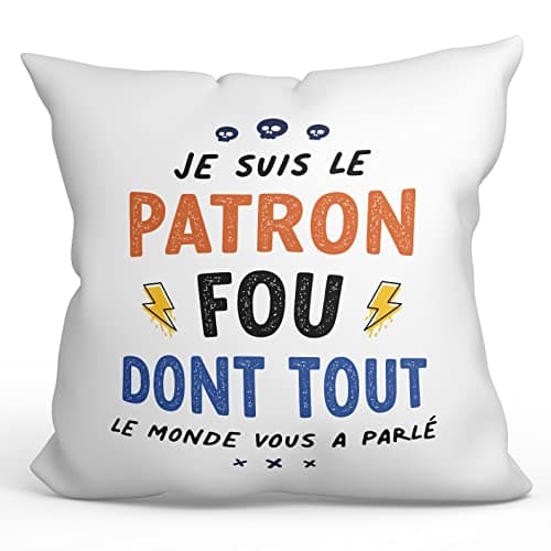 Mugffins Coussins/Oreillers avec Rembourrage pour Patron Homme - 40x40 cm - en Français - Tout Le Monde Vous a parlé - Cadeau Original pour Patron