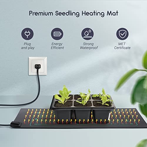 Luxbird Tapis Chauffants pour Plantes 21W, Tapis Chauffant Chauffage Doux pour Germination et Croissance Intérieure, Imperméable IP67, 52 x 25 cm Pour Semis, Reptiles, LB-HM21W