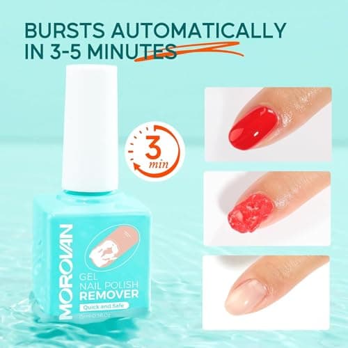 Morovan Uv Dissolvant Vernis Semi Permanent Set: 15 Ml Dissolvant Semi Permanent Grattoir Pour Ongles En Gel Inclus Sûr Et Rapide Contient Du Gel Uv Kit Depose Vernis Semi Permanent