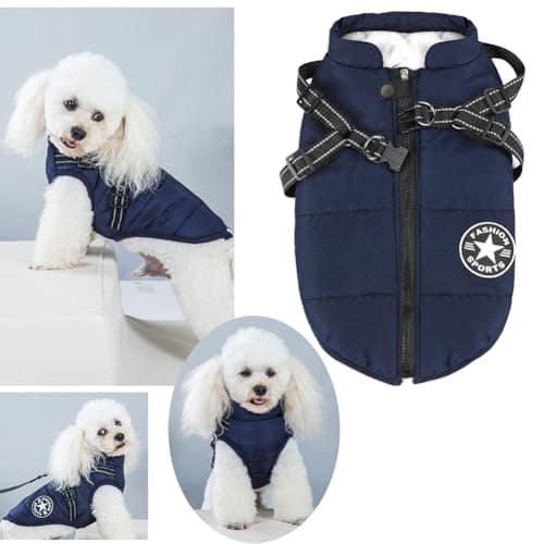 Aiboria Manteau d'hiver pour Chien Coupe-Vent Imperméable 2 en 1 Chiot Petit Gilet avec Harnais Veste Chaud Rembourré pour Chien Manteaux Imperméables pour Chiens Vêtements d'hiver pour Chiens