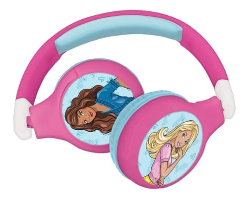 Lexibook - Mattel Barbie -Casque audio 2-en-1 Bluetooth & Filaire avec micro et bouton de contrôle, Batterie rechargeable longue durée - HPBT010BB