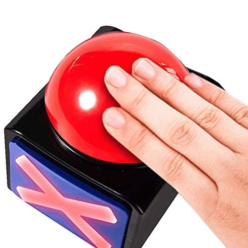 Exogio 2 Pcs Bouton de Réponse de avec lumière et Son d'alarme, Réducteur de Stress, Jouet de Décompression, Buzzer Game Show Buttons pour Quiz en Classe, Trivia Quiz Got Talent et Family Feud