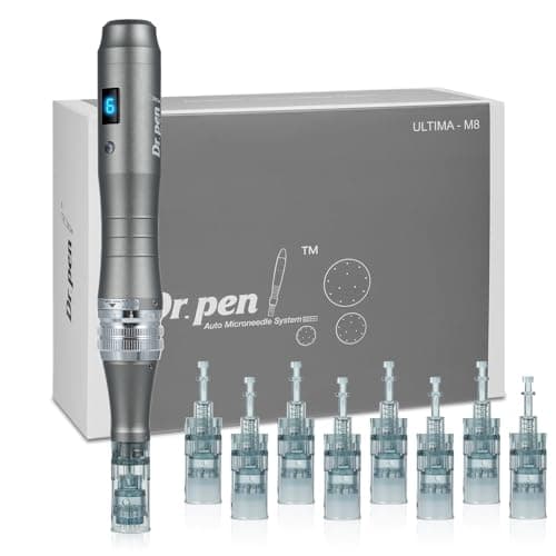M8 Microneedling Pen - Réglable Dermapen Microneedling, Appareil Électrique Professionnel de Microneedling pour le Visage, le Corps et la Croissance des Cheveux/Barbe avec 8 Cartouches