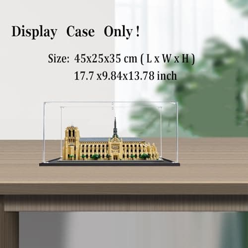 Vitrine pour Lego-21061 - Présentoir Vitrine en Acrylique Transparente pour [Notre-Dame de Paris] Modèle - 45x25x35cm