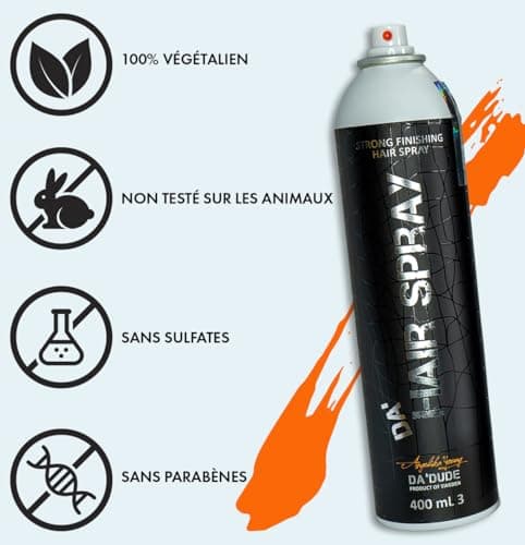 Da Dude Da Hairspray - Laque Cheveux Homme - Mat Laque Homme - Spray Cheveux Homme Laque Extra Forte - Hairspray Men dans une Boîte Cadeau Exclusive