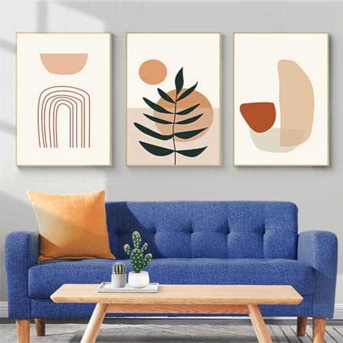 PYNVDD Lot de 3 posters muraux, imprimés de feuille botanique, modernes, abstraits, sans cadre, image 01,60 x 90 cm