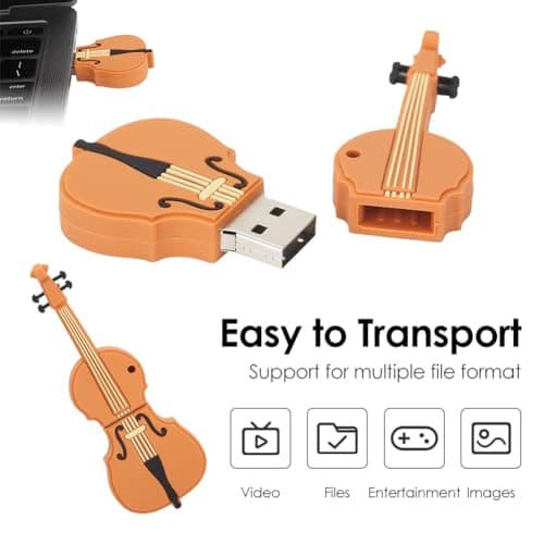 Tissting Clé USB, 64Go en Forme de Violon USB Stockage de Données Disque Flash USB Pen Drive - Stockage Mémoire Externe pour Ordinateur Portable, Ordinateur Personnel(64GB)