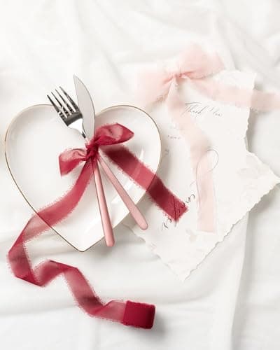 MORSUNBELA Ruban Vert foncé, Ruban Cadeau 25 mm x 4, 5 mètres de Ruban à Franges en Mousseline de Soie pour Invitations de Mariage, Bouquets de mariée, Emballage Cadeau