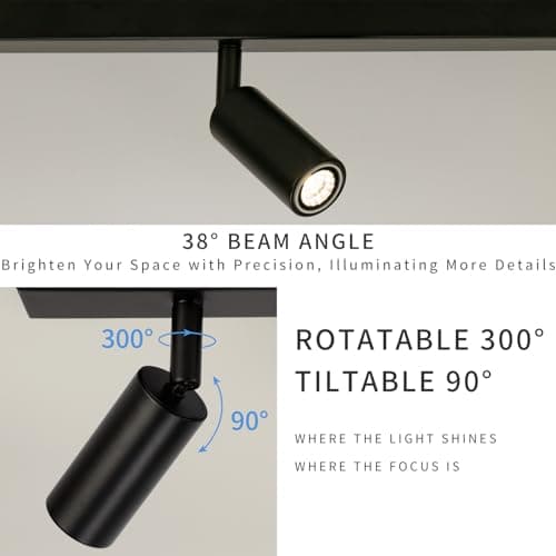 Eofiti Plafonnier LED 5 Spot Orientable Luminaire Plafonnier Noir G9 LED 3W 4000K Blanc Naturel 360LM Moderne Spot LED pour Salon Salle à Manger Cuisine Chambre Couloir Ampoules Incluses
