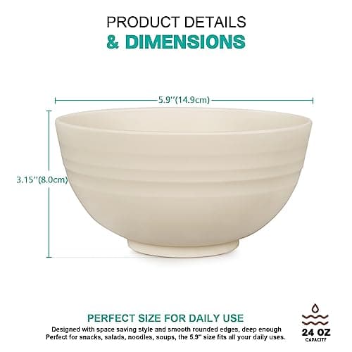 Greentainer Lot de 4 bols à céréales/bols à salade 700 ml | Bol à fruits, bol à soupe pour enfants et adultes | Léger et incassable | Passe au lave-vaisselle et au micro-ondes,Quatre couleurs