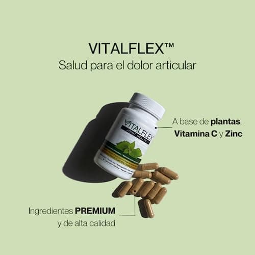 VITALFLEX | Renforce les Os, les Articulations et le Cartilage | Antioxydant Naturel avec Curcuma, Boswellia, Zinc et Vitamine C pour la Formation du Collagène | Complément alimentaire | 30 Gélules