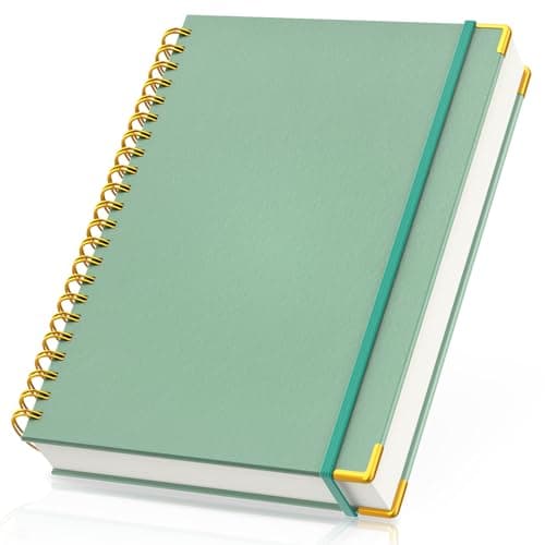Yarotm Carnet de Note A4-1 Pièce Ligne Notebook Spirale - A4 Ligné Bloc Note 110g / m2 - 21x29.5cm Carnet Spirale Hardcover - 150 Feuilles Cahier de Note Journal Bureau Agenda, Vert