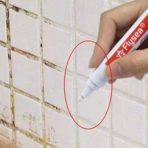 Gusengo Stylo À Joint Carralage Blanc/Beige, Peinture pour Carrelage Salle Bain, Kit Reparation Carrelage, Stylo À Coulis Carreaux pour Salle Bain, Cuisine, Porche, Terrasse