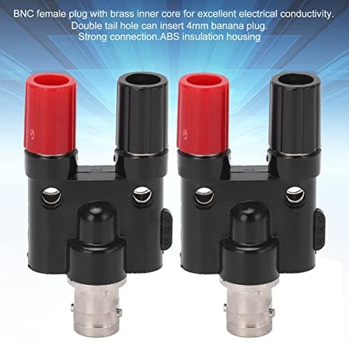 Lot de 2 Connecteurs Femelles Bnc à La Borne de Liaison, Connecteur Répartiteur Coaxial RF Femelle Double Banane 4 MM pour Équipement Électronique, Équipement Industriel
