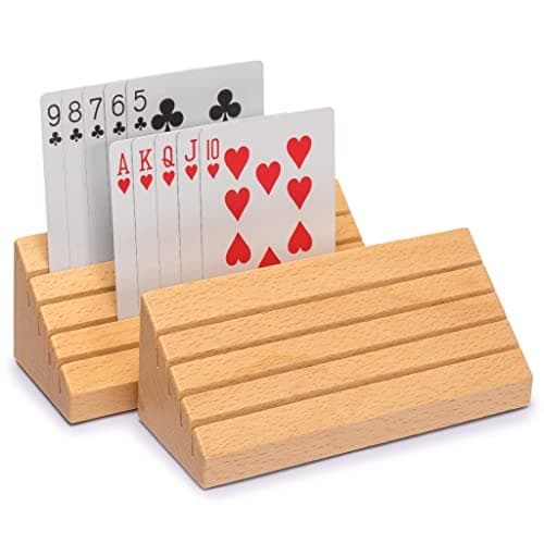 Yellow Mountain Imports Porte-cartes en bois de hêtre massif de taille standard - Ensemble de 2 organiseurs de cartes