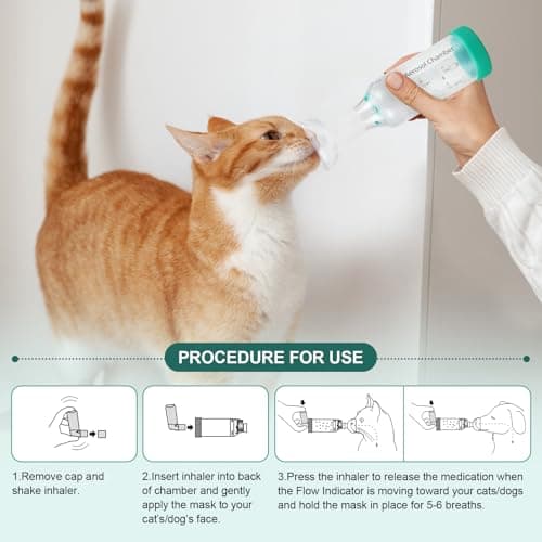Séparateur d'inhalateur manuel pour chat avec 2 masques pour chat - Aide à la respiration et à l'administration de médicaments