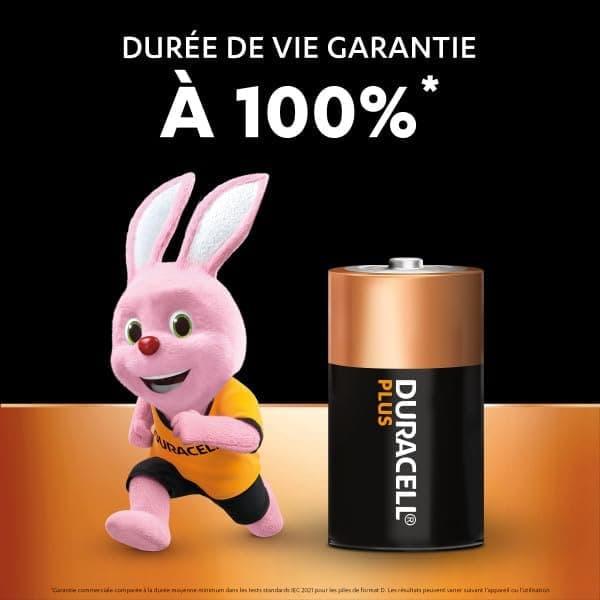 DURACELL D Plus Piles Alcalines (Lot de 4) 1.5V, LR20 | Durée de vie garantie à 100% - Idéales pour les appareils du quotidien - Emballage 0% plastique - Conservation 10 ans
