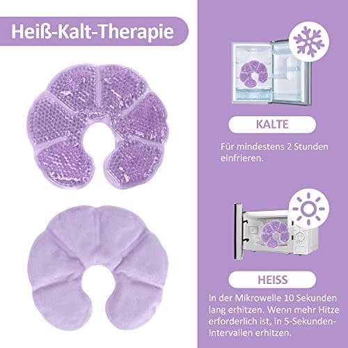 NEWGO 3 en 1 Poch de Glace Compresse froide/chaude réutilisable pour les Thérapie mammaire, 2 unité (Violet)