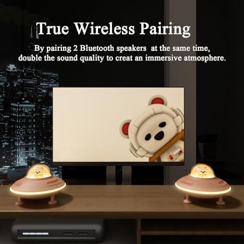 Enceinte Bluetooth Veilleuse Haut Parleur Lumineuse avec Bluetooth 5.4 AUX, TF Carte USB Petite Enceinte Bluetooth Rose Cadeau Fille 10 Ans Cadeau Femme Anniversaire Veilleuse Enfant Kawaii Deco