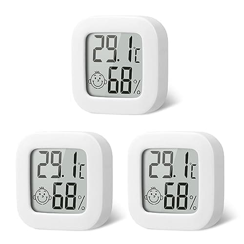 flintronic Thermomètre Hygrometre Interieur, 3PCS Mini Thermomètre Hygromètre Intérieur Digital à Haute Précisio,Thermomètre Précis et Hygromètre pour La maison,Le bureau,Les Reptiles,La Pépinière