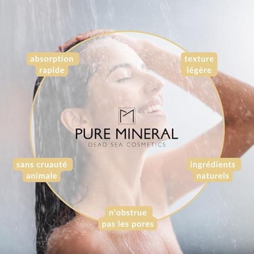 Pure Mineral - Conditionneur Sans Rinçage à l'Huile de Ricin - Fortifie et Hydrate - Cheveux Fragiles - Oméga-9 - Sans sulfates, parabènes, petrolates - 350ml