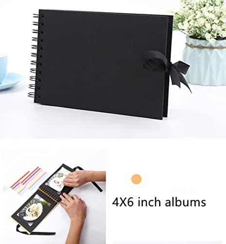 Album photo de scrapbooking 30 pages A5 en papier kraft pour scrapbooking fait à la main (noir)