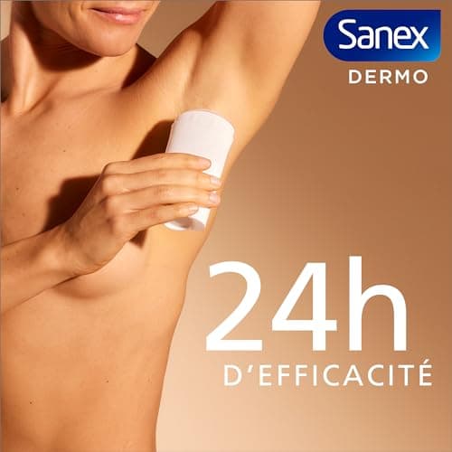 Déodorant Stick Sanex dermo Protector - Fraîcheur 24H, Anti-Odeurs, Testé dermatologiquement, Restaure le PH Naturel de la Peau - Stick 65 ml