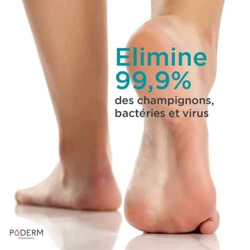 PODERM - MYCOSE PIEDS ATHLETES SPRAY TEA TREE 3en1 | Désodorisant (anti odeur), anti transpirant et purifiant | Élimine 99,9% des champignons | Soin professionnel pied | Facile & rapide | Swiss Made