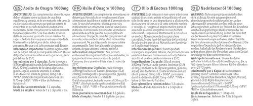 Huile d'Onagre Super Forte 1000mg | 120 gélules à libération rapide | Soutien à l'équilibre hormonal, Formule pour une peau saine avec Vitamine B6 | Approuvé par les BPF | Fabriqué au Royaume-Uni