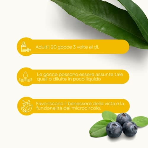 Lemuria - Myrtille E.T. - Favorise la motilité gastro-intestinale régulière - Complément alimentaire 100% naturel - 30 ml - Sans alcool ni lactose - Végan - Fabriqué en Italie