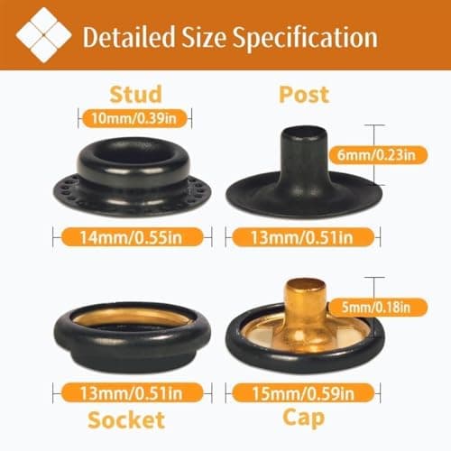SUNAROC 15 mm Boutons Pressions Metalliques, Boutons Pression Marine Avec Outils Pince En Pour Cuir, Bricolage, Tissu, Vêtements, Sacs,100 Sets 4 Coloris