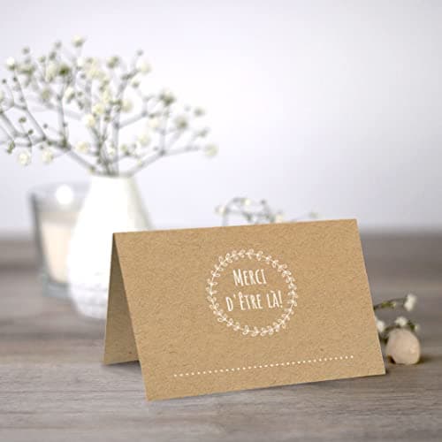 Partycards Marque Place Mariage, Décoration Mariage et Baptême, 50 Pièces A7, Idéal pour Deco Mariage et Marque Place, pour un Mariage Élégant et Raffiné