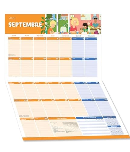 Organiseur familial Mémoniak 2025, calendrier organisation familial mensuel (sept. 2024- déc. 2025)