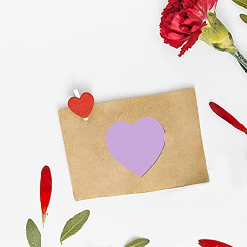 Autocollants Cœur Pastel Violet Auto-adhésif En Forme De Cœur Étiquettes Rouleau 25mm Petit Code Couleur Heart Sticker Amour Pour Mariages Scrapbooking Cadeaux Décoration 500 Pièces