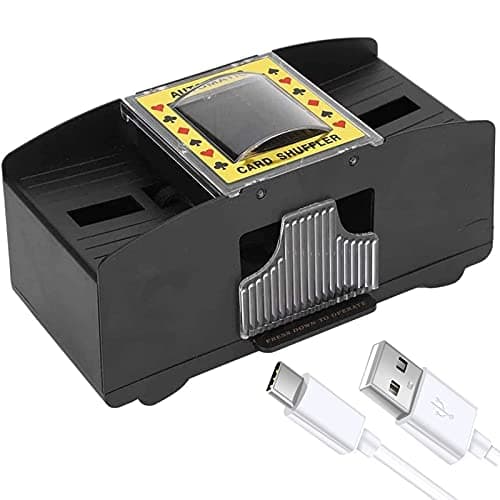 Mélangeur Automatique de Cartes à Jouer au Poker - Machine de Jeu USB à Piles - pour Poker, Maison, Fête, Jeux de Cartes, Tables
