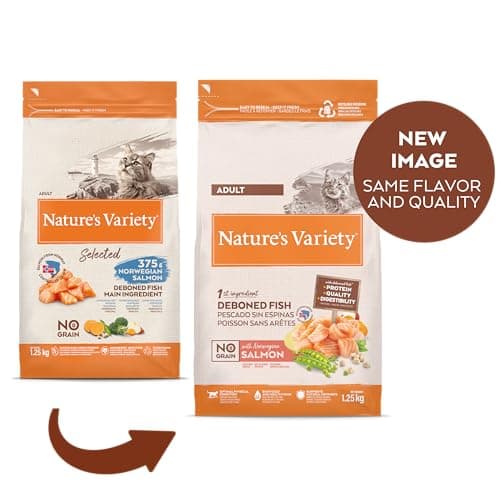 Nature's Variety Selected - Croquettes pour Chats Adultes - Sans céréales - au Saumon norvégien sans arêtes - 1,25kg
