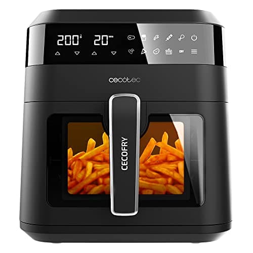Cecotec Friteuse sans Huile à Air Chaud 6 L Cecofry Experience Window 6000. 1300 W, Technologie PerfectCook, Température réglable, Fenêtre, Panneau Tactile, 9 Modes, Minuterie