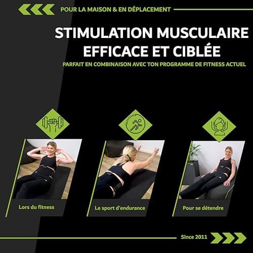 eaglefit - Ceinture EMS Efficace pour Les abdominaux à la Maison - Fitness Appareil d'entraînement pour Les abdominaux & Le Dos (électrostimulation) Entraîneur Ceinture électrique INCL. App
