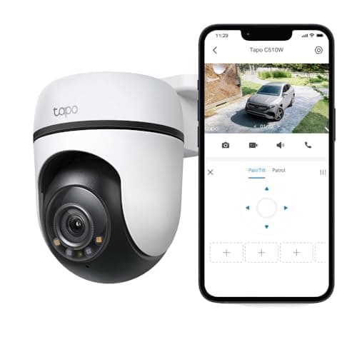 TP-Link Tapo 2K Caméra Surveillance WiFi extérieur 360° C510W, Vision nocturne couleur, Détection de Personne et Suivi de Mouvement, Étanche IP65, Alarme sonore Personnalisable