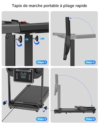 Tapis de Course Marche Pliable - Tapis de Marche Pliable Motorise Walking Pad Electrique Silencieux Tapis Roulant Pliable 10 km/h Treadmill Compact pour la Maison et Le Bureau