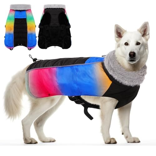 CITÉTOILE Manteau pour Petit Chien,Manteau pour Chien Hiver,Manteau pour Chien Coupe-vent avec Fermeture Réglable, Veste pour Chien avec Poches Pouvant,Manteau Chien avec Harnais pour Chihuahua,Teckel