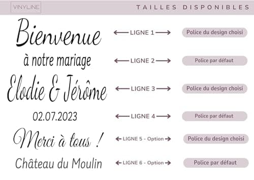 Stickers Personnalisés pour Panneau Mariage, Baptême, anniversaire... - Panneau Bienvenue - Décoration de mariage et évènements - Accueillez vos Invités avec Style ! Fabrication Artisanale Française