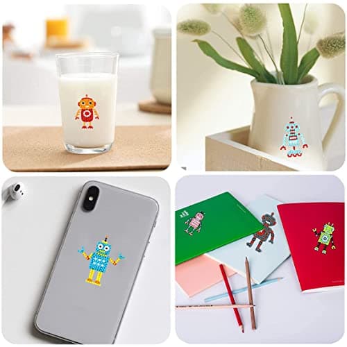 YGCHEN Diamond Painting Robot 5D Diamond Painting Autocollants Kits Enfants Peinture Diamant Voiture DIY Broderie Diamant pour Les Enfants et Les Débutants Adultes, 18 Pièces