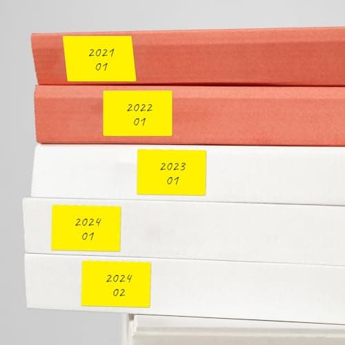 YIKIADA Lot de 500 étiquettes autocollantes en vinyle - Jaune - 50 x 76 mm - Étanche - Pour déménagement, bureau, entrepôt, maison