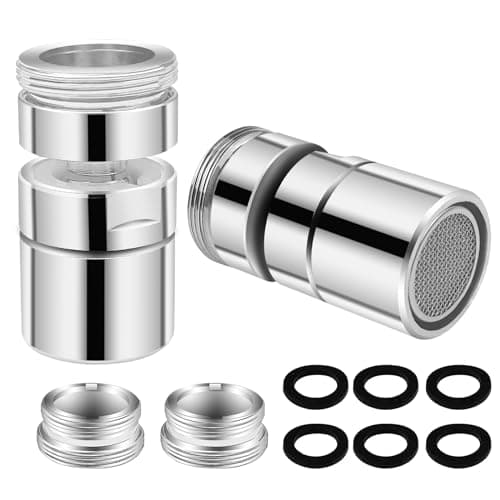 Baxcdyswe 2 Pièces Mousseur Robinet Economie Eau, 360° Pivotant Embout Robinet Cuisine, Embout Robinet Salle de Bain, Embout Mitigeur Cuisine Douchette, Adaptateur Robinet Cuisine Extension