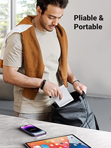 UGREEN Support Tablette Réglable Bureau Pose Tablette Téléphone Portable Pliable Compatible avec iPad Pro Air Mini Galaxy Tab A9 S9 A8 iPhone 16 Plus Pro Max 15 14 Galaxy S24 Ultra S23 S22 (Blanc)