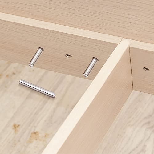 ASFINS Goujon Broche 4mm, 24pcs Cheville Bois 4mm Cylindrique Cabinet Goujons Broches Supports de Tablette Outil pour un Positionnement et une Connexion Précis, Produits en Bois (M4 x 20)